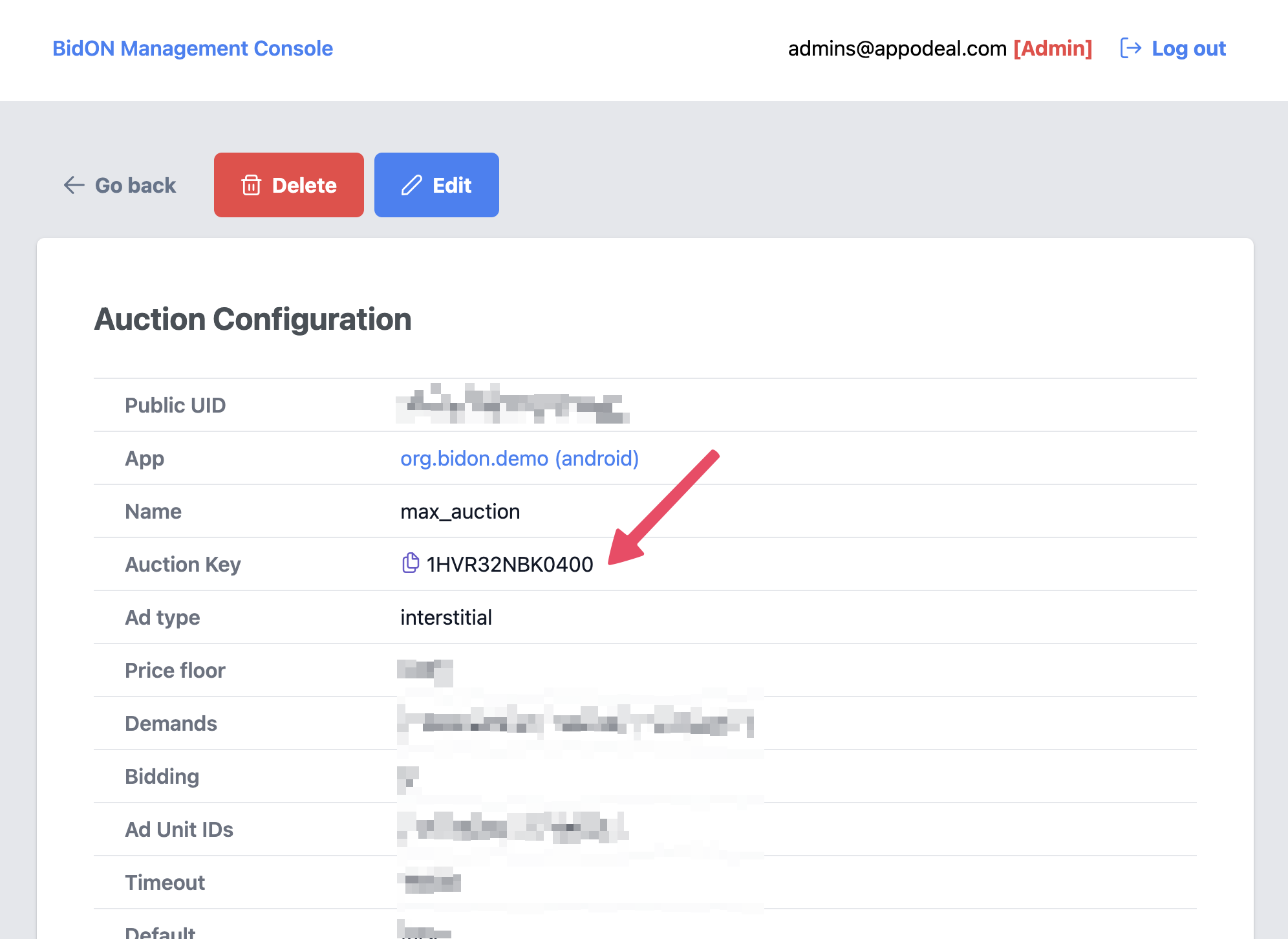 Add placements to BidOn Custom Network